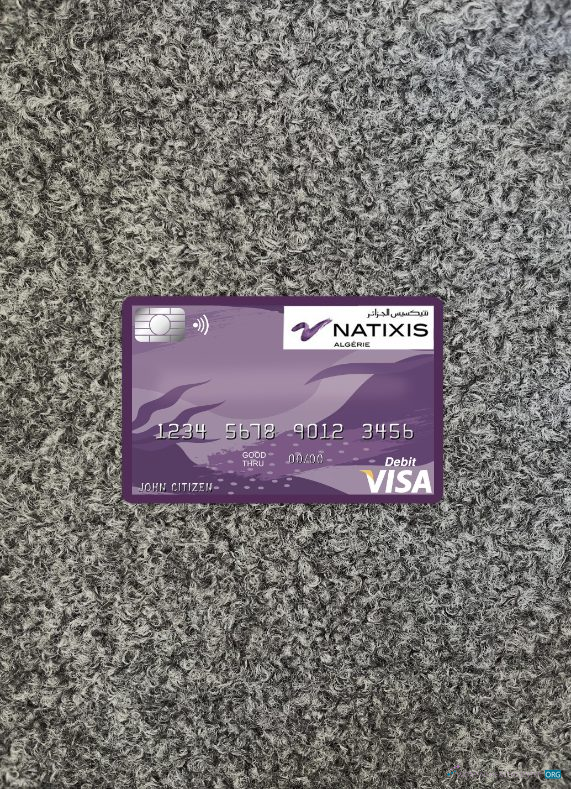 Download Algeria Natixis algerie bank visa card photolook front Photoshop template